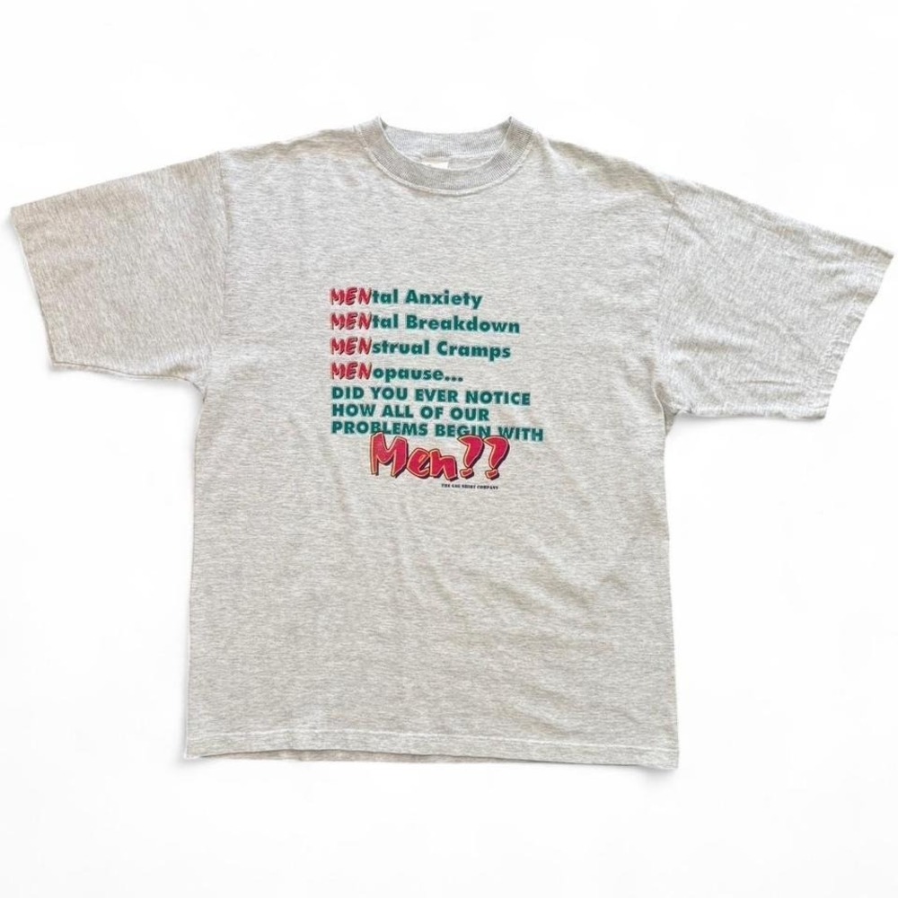 Vintage 90s Men Are The Problem Novelty Joke Funny Humour Gag T-shirt XL 22x28"